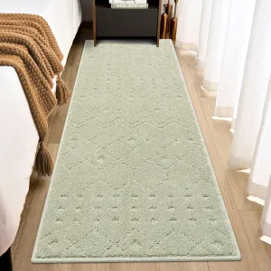 Runner Rug 2x8 High-Low Pile Shaggy Non-Slip Moroccan Pattern Stain Resistant No Shedding for Bedroom Bathroom Nursery