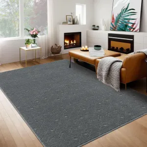 Large Area Rug Grey 10x13 Area Rug for Bedroom Shag Rug High-Low Pile Rugs for Living Room Moroccan Bohemian Shaggy Black Rug Stain Resistant Throw Rugs Non Shedding Carpet for Nursery