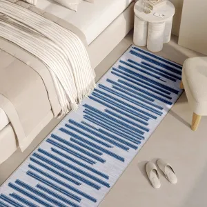 Runner Rug 2X6 Modern Stripe Rug Machine Washable Non Slip Low Pile Non Shedding Carpet for Kitchen Bedroom Living Room