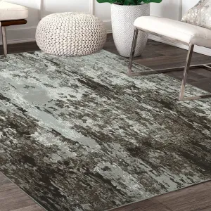 Large Living Room Rug 8x10 Washable Rug Non-Slip Modern Abstract Area Rug Indoor Accent Rug Contemporary Floor Carpet for Bedroom Nursery Home Office, Brown