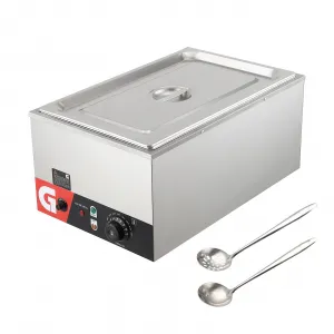 24QT Commercial Food Warmer - 1200W Stainless Steel Buffet Warmer with Fast Heating, Dry Burning Indicator, and Durable Pan for Catering and Events