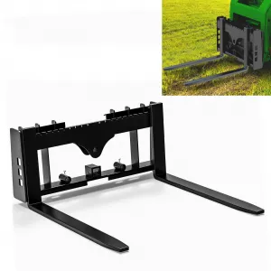 Skid Steer Pallet Fork Frame Attachment 4000 Lbs Capacity Quick Tach 48" Steel Adjustable Forks Universal Fit