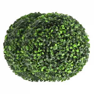 2 Pcs 12” Artificial Plant Topiary Ball, Faux Boxwood Balls with Led, Topiary Balls Artificial Outdoor Set of 2 for Backyard, Balcony, Garden, Wedding, and Home DéCor