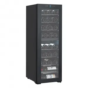 39-Bottle Wine Cooler Refrigerator - Compressor Wine Cellar with Digital Temperature Control (41℉-64℉), Dual-layer Glass Door, LED Lighting, Compact Design for Red, White, Champagne & Sparkling Wines