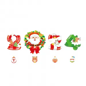 2024 Christmas PVC Wall Stickers Waterproof Removable Double Sided Pattern Window Sticker Home Decor for Bedroom Living Room XL699