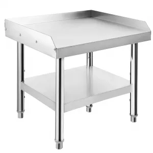 24"L x 24"W x 24"H Stainless Steel Grill Stand Table - Heavy-Duty with Adjustable Undershelf, Easy to Clean for Home, Restaurant, and Kitchen Use