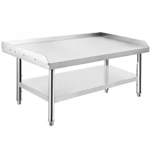 48"L x 30"W x 24"H Stainless Steel Grill Stand Table - Heavy-Duty, Adjustable Undershelf, Easy to Assemble, for Home and Commercial Kitchens