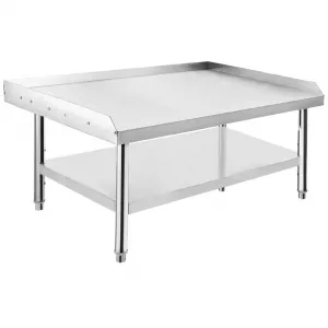 60"L x 30"W x 24"H Stainless Steel Grill Stand Table - Heavy-Duty, Adjustable Undershelf, Easy to Assemble, for Home and Commercial Kitchens