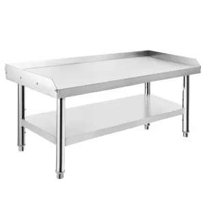 36"L x 28"W x 24"H Stainless Steel Grill Stand Table - Heavy-Duty, Adjustable Undershelf, Easy to Clean, for Home, Restaurant, and Kitchen Use