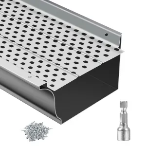 Gutter Guard 6 inch, 26 PCS 104 ft Total Length, Aluminum Leaf Filter Easy DIY Gutter Cover System, Protection Mill Finish, 0.157'' Hole Diameter, Gutter Guards Fits Any Roof or Gutter Type