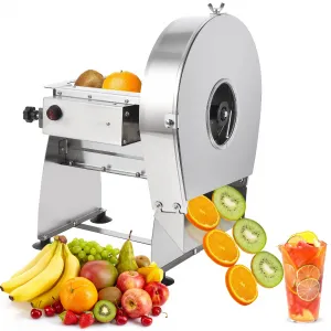 Commercial Electric Vegetable Fruit Slicer with Adjustable 0.2-10mm Thickness, Stainless Steel, Safe & Easy to Use, Multifunctional for Restaurants