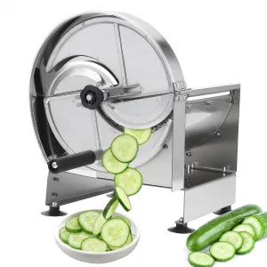 Commercial Vegetable Slicer Manual Potato Tomato Cutter Stainless Steel Adjustable 0.2-10mm Thickness, Easy Clean, Stable Operation, Suitable for Home and Professional Use