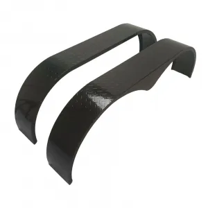 2Pcs Trailer Fenders, 66" x 9.1" x 20" Tandem Round Trailer Fenders, Heavy Duty Steel Double Axle Trailer Fenders Compatible with 13-15 Inch Wheels, Black