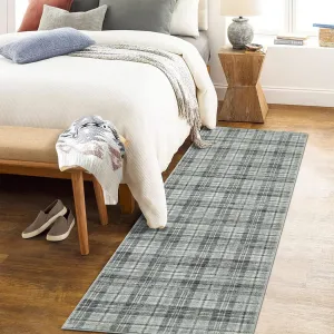 Plaid Green 2x6 Runner Rug Non Slip Farmhouse Throw Rugs with Rubber Backing Washable Rugs Kitchen Rugs Tartan Rug Soft Rug No Shedding Floor Mats Modern Rug for Hallways Entry Rug