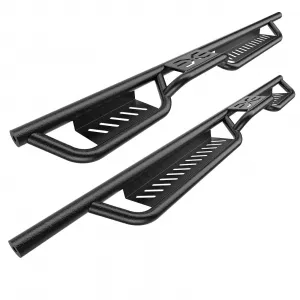 Running Boards w/Two Stairs Design All-Steel Build, Bolt-on Side Steps Compatible with 2020-2024 Bronco 4 Door, Black Powder Coated Nerf Bar
