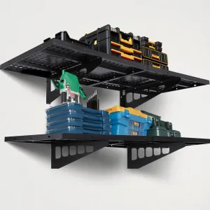 2-Pack 1.6x4ft Garage Wall Shelving, Garage Storage Wall Garage Shelves for Wall Storage, Heavy Duty Garage Storage Rack Wall Mounted Floating Shelves, 560lbs Load Capacity