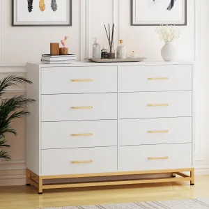 Dresser for Bedroom with 8 Drawer, Tv Stand Dressers Chest of Drawers for Living Room Hallway Entryway, MDF Board