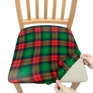 Christmas Seat Covers Dustproof Removable Chair Seat Cushion Slipcovers Home Decoration for Kitchen Dining Room Office Christmas Plaid One Size