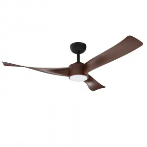 52" Ceiling Fan with Light, Remote Control, 6-Speed, Quiet DC Motor, Dimmable 3CCT for Bedroom & Patio (Walnut)
