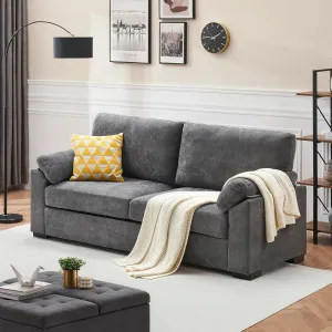 80" Sofas Couches for Living Room, 3 Seater Chenille Recliner Sofa Mid-Century Modern Sofa Couch with Space Spring Cushion and Solid Wood Frame, Removable Back and Seat Cushions