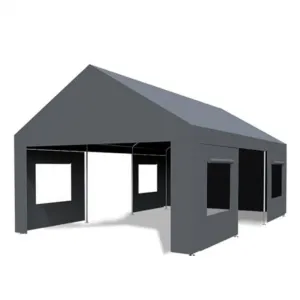 13'x20' Heavy-Duty Portable Garage - Rust-Resistant Steel Frame, Roll-Up Doors & Windows for Ventilation, Multi-Use Shelter for Vehicles & Parties