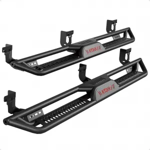 Running Boards 6.5 Inches with Two Stairs Design Compatible with 2009-2018 Dodge Ram 1500, 2019-2023 Ram 1500 Classic, 2010-2022 Ram 2500 3500 Crew Cab(4 Full-Size Doors), Bolt-on Side Steps
