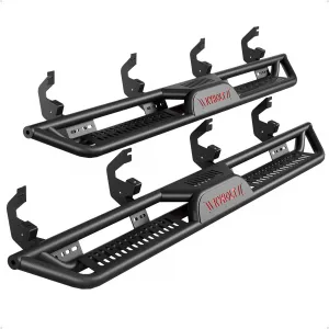 Running Boards 6.5 Inches with Two Stairs Design Compatible with 2019-2024 Chevy Silverado/GMC Sierra 1500, 2020-2024 2500HD 3500HD Crew Cab(4 Full-Size Doors), Bolt-on Side Steps