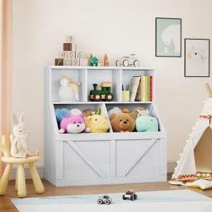Toy Storage Organizer for Kids, Toy Storage Cabinet with Toy Shelf, Boys Girls Toddler Bookshelf Toy Organizer, Kids Bookshelf and Toy Storage for Playroom, Bedroom, Nursery, Classroom, Daycare