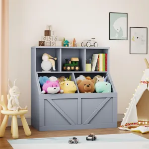 Toy Storage Organizer for Kids, Toy Storage Cabinet with Toy Shelf, Boys Girls Toddler Bookshelf Toy Organizer, Kids Bookshelf and Toy Storage for Playroom, Bedroom, Nursery, Classroom, Daycare