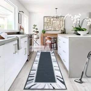 Modern Grey 2x6  Washable Non Slip Low Pile Non-Shedding Runner Rug for Hallway Kitchen Laundry Living Room