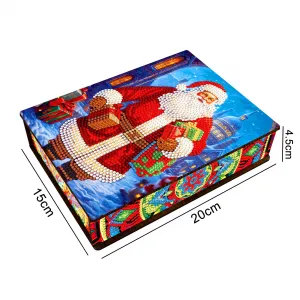 Christmas Wooden Diamond Painting Jewelry Box with Rhinestone Beads Accesorries Multifunctional Jewellery Organizer for Birthday Gift MH013