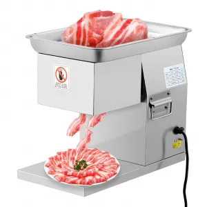 Electric Meat Slicer - 800W Pure Copper Motor, Automatic Operation, Detachable Stainless Steel Blade, 3mm Adjustable Thickness, Commercial Kitchen & Restaurant