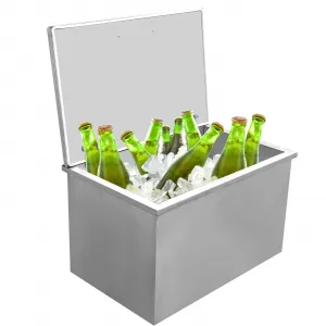 28''L X 18''W X 17''H Drop In Ice Chest Stainless Steel 83QT Commercial Ice Cooler Outdoor Kitchen Bar