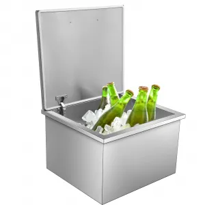 20"L x 18"W x 13"H Drop In Ice Chest Stainless Steel Commercial Ice Bin Outdoor Kitchen