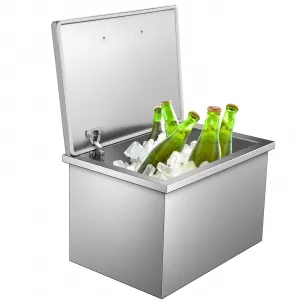 20''L X 14''W X 13''H Drop In Ice Chest Stainless Steel 32QT Commercial Ice Cooler For Outdoor Kitchen Bar