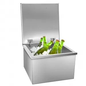 20"L x 20"W x 13"H Drop In Ice Chest Stainless Steel Commercial Ice Cooler Outdoor Kitchen