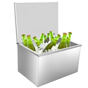 28''L x 20''W x 17''H Drop In Ice Chest Stainless Steel Outdoor Kitchen Ice Cooler with Drain Plug