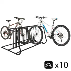 Commercial Floor Bike Rack Stand, Grid Bike Rack Ground, 10-Bike Capacity Dual Sided Bicycle Storage Stand Floor Parking Stand for Garages, Stores, Schools & Universities Power Coated Steel