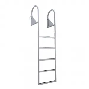 Aluminum Dock Ladder 5 Steps, Removable Boat Ladder 350lbs Load Capacity, Pontoon Ladder Pool Stairs with Nonslip Design for Marine Boarding Lake Pool Dock