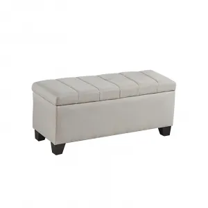 Storage Bench Linen Fabric Upholstered Bed Bench With Thicker Seat 35inch Checkered White For Living Room Bedroom Entryway