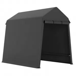 6X8FT Heavy Duty Outdoor Shed,Portable Storage Shed,with 2 Rolled Up Zipper Doors,Vents Carports & Waterproof Cover Temporary Shelter for Motorcycle,Gardening Tools and Generator(black)