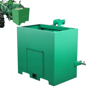 3 Point Ballast Box with 2" Hitch Receiver, Category 1 Ballast Box 3 Point Fits Cat 1, 800 Lbs Tractor Ballast Box, 3 Point Quick Hitch Loader Attachment Green