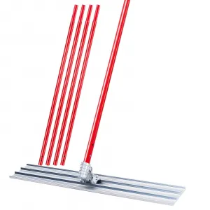 48" x 8" Magnesium Bull Float Kit – Al-Mg Alloy with Adjustable Bracket & 4 Handles – Lightweight Concrete Finishing Tool – Red