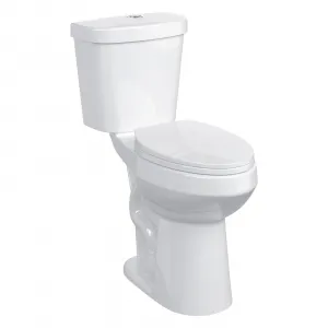 21" Elongated Two-Piece Toilet with Dual Flush and Soft Close Seat for Bathroom, White