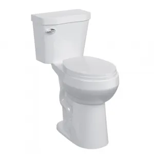 Two-Piece Toilet, 21"Toilet, Round Toilets for Bathrooms with Soft Close Seat, Universal Height ADA Toilet with 1.28 Siphonic Flush Cotton White