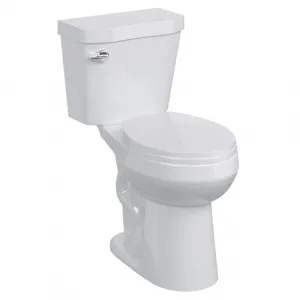 19"Toilet, Two-Piece Toilet, ADA Toilet with Dual Flush, Round Toilets for Bathrooms with Soft Close Seat, Universal Height with 1.28 Siphonic Flush Left-Hand Flush Cotton White