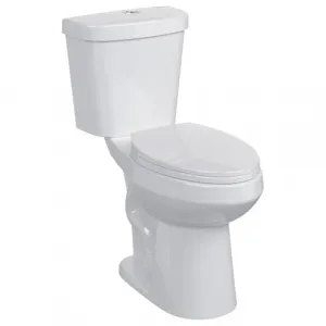19"Toilet, Two-Piece Toilet, ADA Toilet with Dual Flush, Elongated Toilets for Bathrooms with Soft Close Seat, Universal Height with 1.28 Siphonic Flush Cotton White