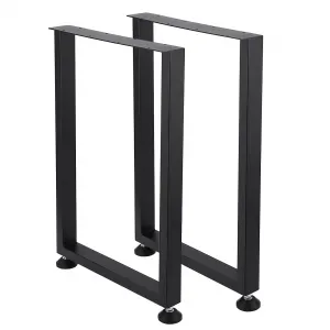 Metal Table Legs - 16" H x 17.7" W, Heavy Duty, Adjustable, Square Reinforced Steel Office Table, Ideal for Coffee & Dining Tables Office