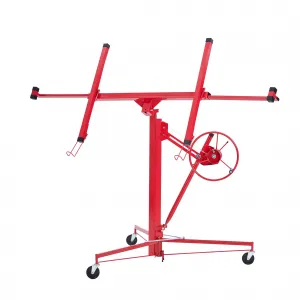 Heavy Duty 11FT Drywall Lifter - 48-114 inch 150LB Capacity, Rolling Caster Wheels, Easy Assembly, Construction, and User-Friendly Design.