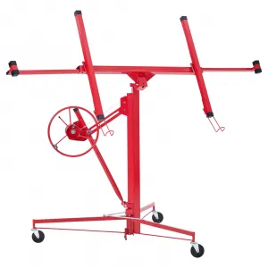 Heavy Duty 11FT Drywall Lifter - 150LB 49.2-115 Inch Capacity, Rolling Caster Wheels, Easy Assembly, Construction, and User-Friendly Design.